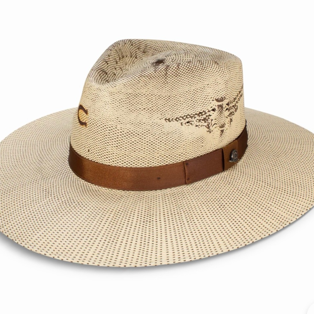 Men's Cream and Brown Hat